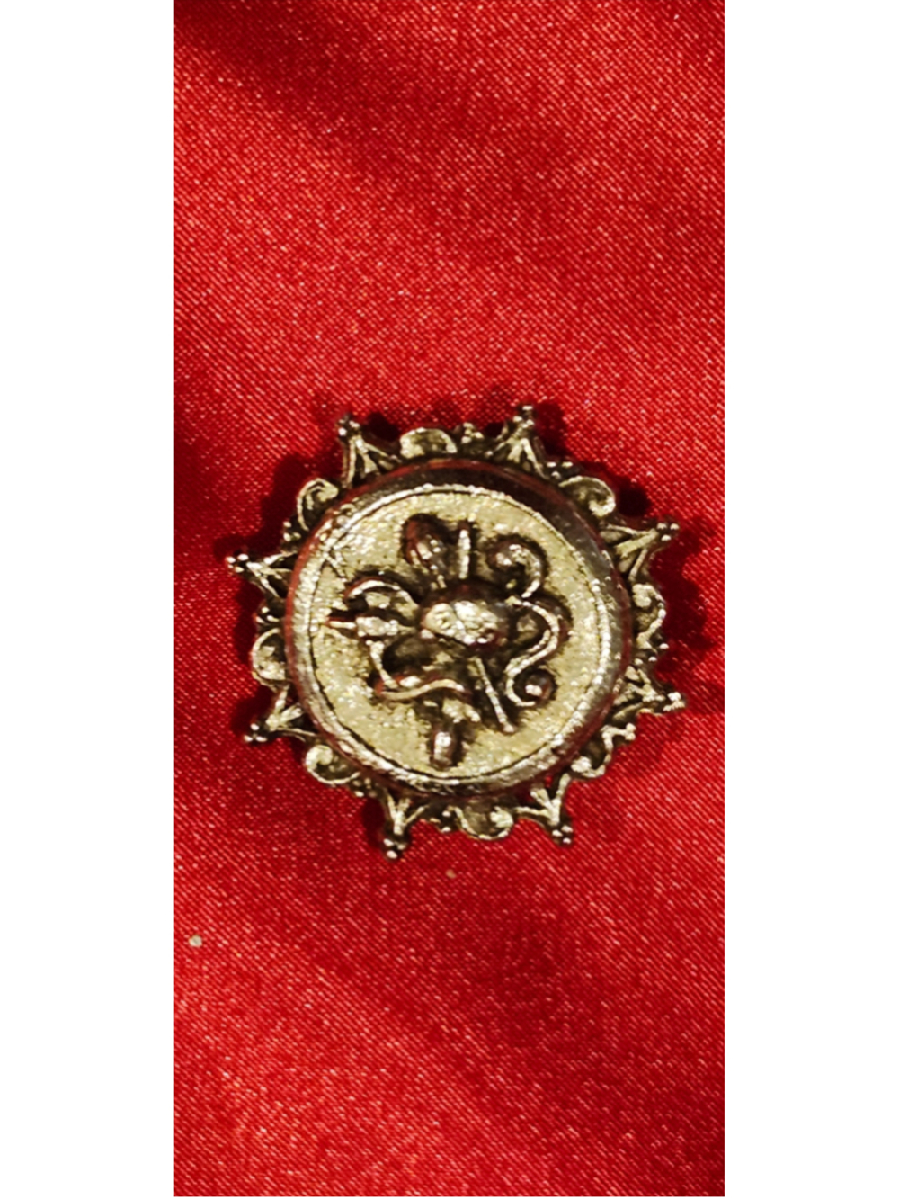 Vintage Medieval Knight Crest Scarf Clip | Silver Heraldic Shield Brooch Ring
